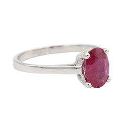 Bague Solitaire en or blanc et rubis