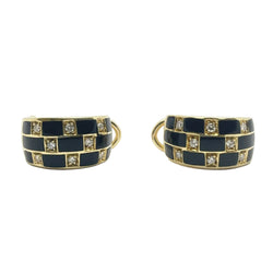 Boucles d'oreilles Clips LEO PIZZO en or jaune, émail et diamants
