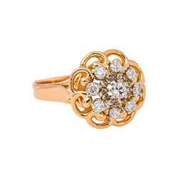 Bague Marguerite Or rose Diamant