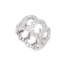 Bague Cartier, "C de Cartier", or blanc, diamants.