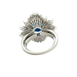 Bague en or blanc, saphir et diamants