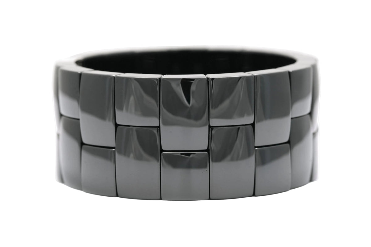 Bracelet Manchette en or blanc, céramique et diamants