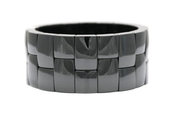Bracelet Manchette en or blanc, céramique et diamants