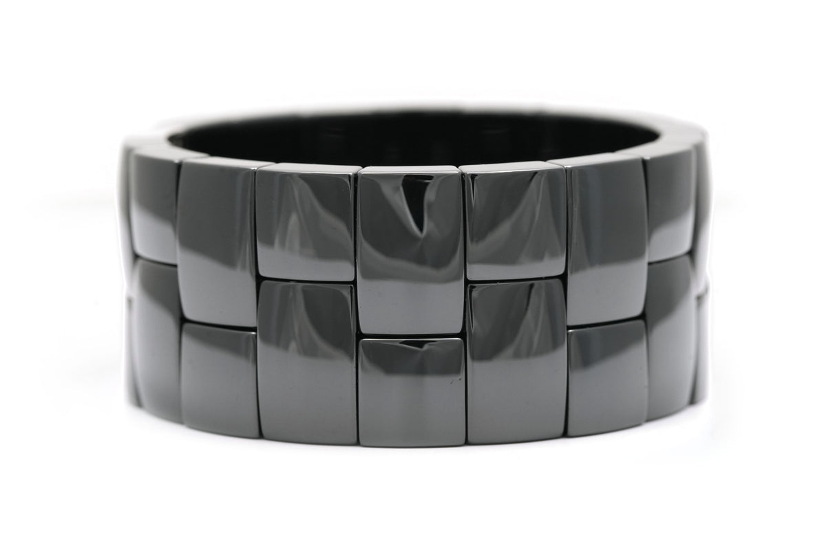 Bracelet Manchette en or blanc, céramique et diamants