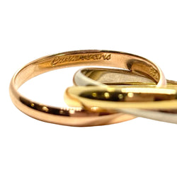 Bague Alliance CARTIER "Trinity" en or blanc, or rose, et or jaune