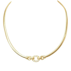 Collier Ras de Cou en or jaune et diamants