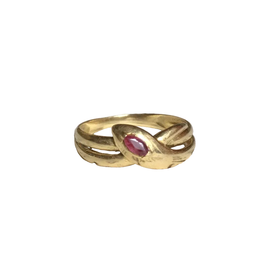 Bague en or jaune et rubis
