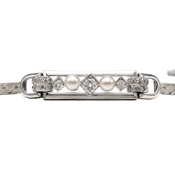 Bracelet Ligne en or blanc, perles et diamants