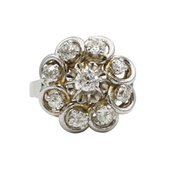 Bague Marguerite en or blanc et diamants