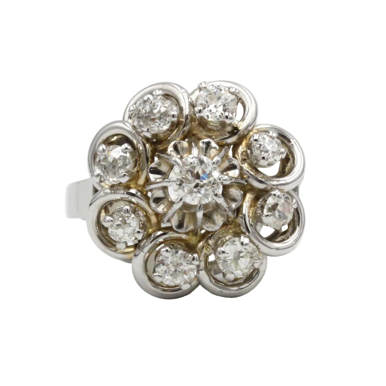 Bague Marguerite en or blanc et diamants