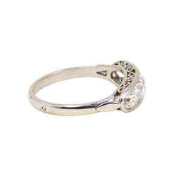 Bague Jarretière en platine et diamants