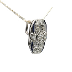 Pendentif en or blanc, saphirs et diamants