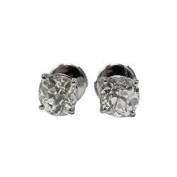 Boucles d'oreilles Puces en or blanc et diamants