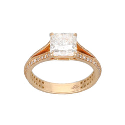 Bague Solitaire en or rose et diamants