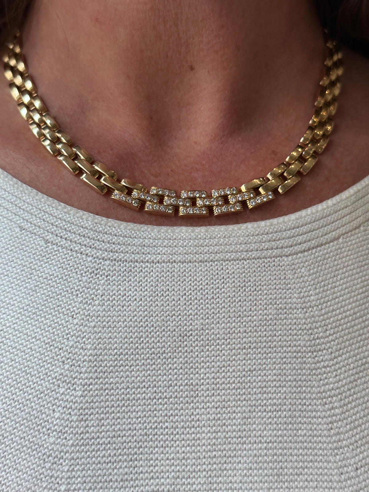 Collier Maille CARTIER "Panthère" en or jaune et diamants