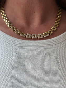 Collier Maille CARTIER "Panthère" en or jaune et diamants