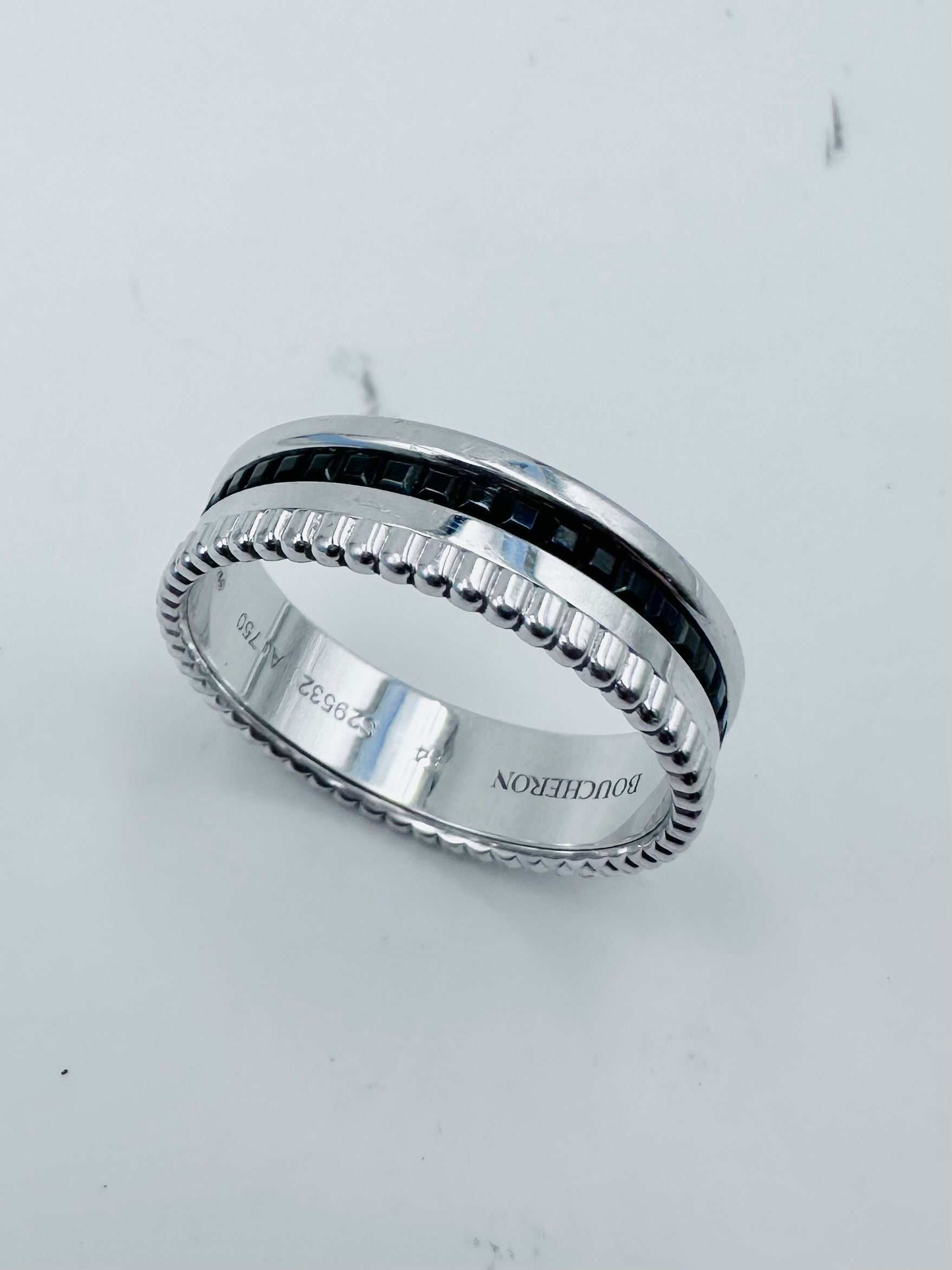 Bague BOUCHERON "Quatre Black Edition" en or blanc et PVD noir