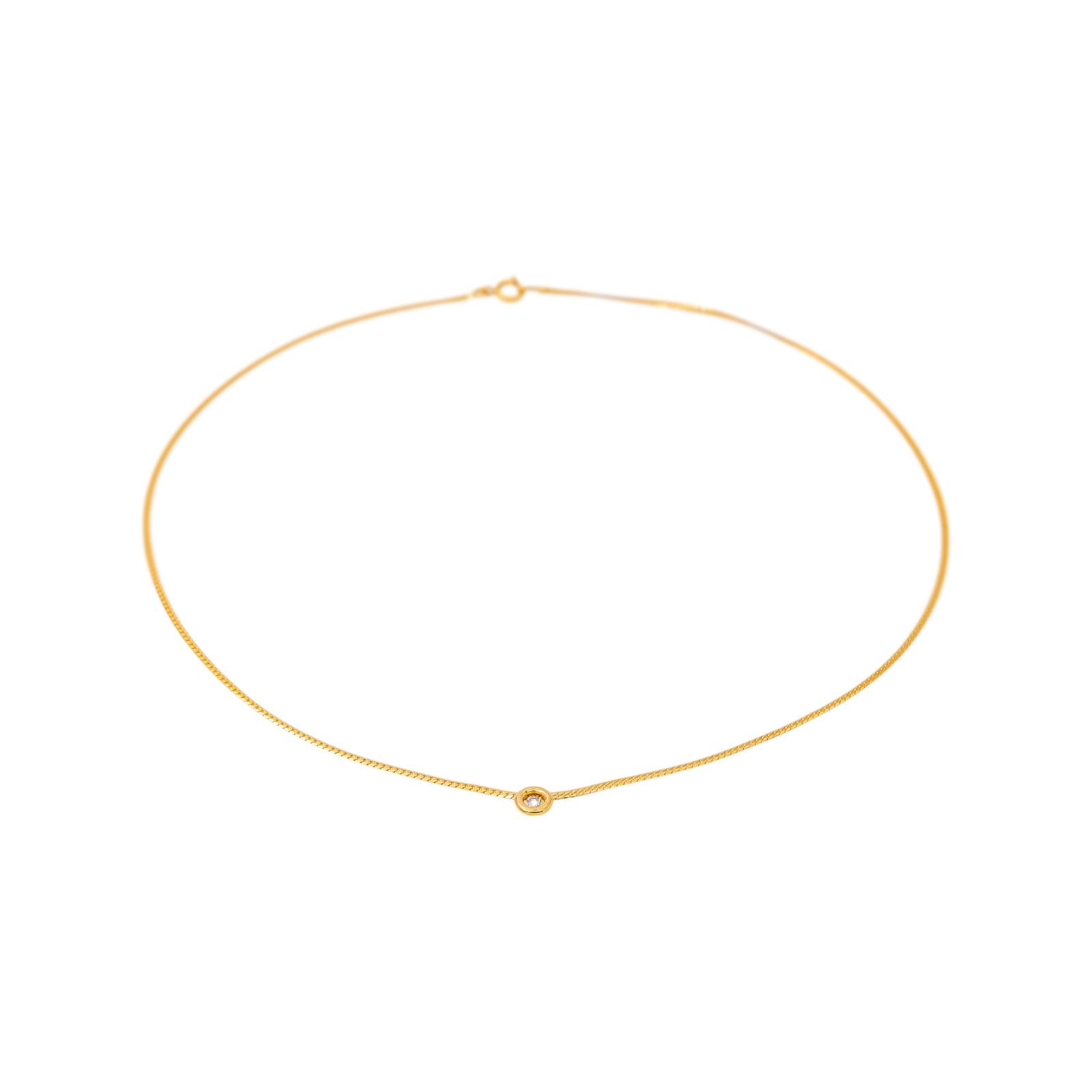 Collier Solitaire Or jaune Diamant