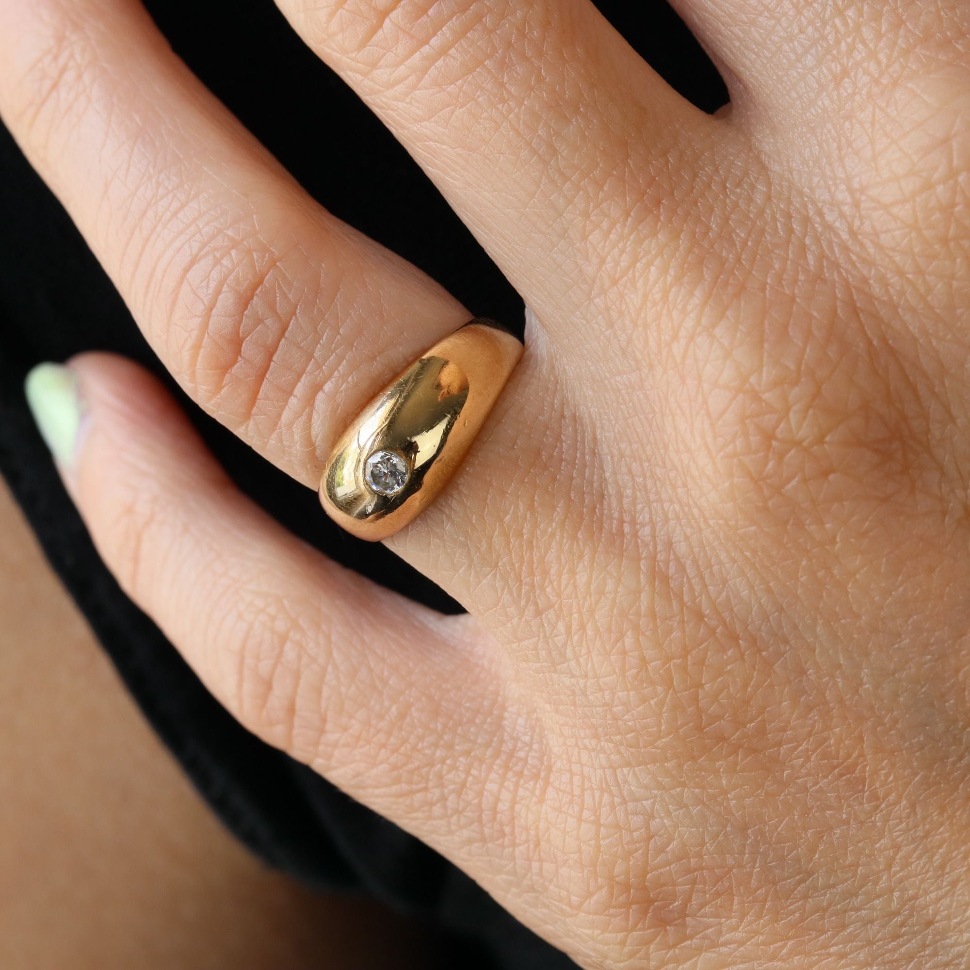 Bague Jonc en or jaune et diamant