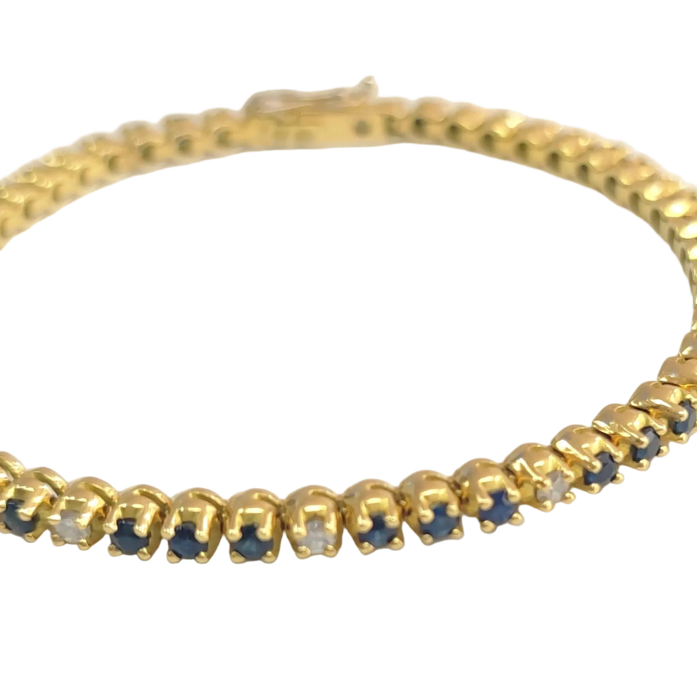 Bracelet Ligne en or jaune, saphirs et diamants