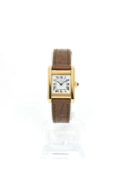 Montre CARTIER Tank en or jaune et cuir