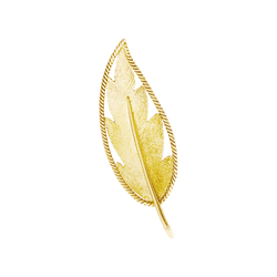 Broche feuille or jaune.
