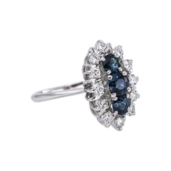 Bague Marquise Or blanc Saphir