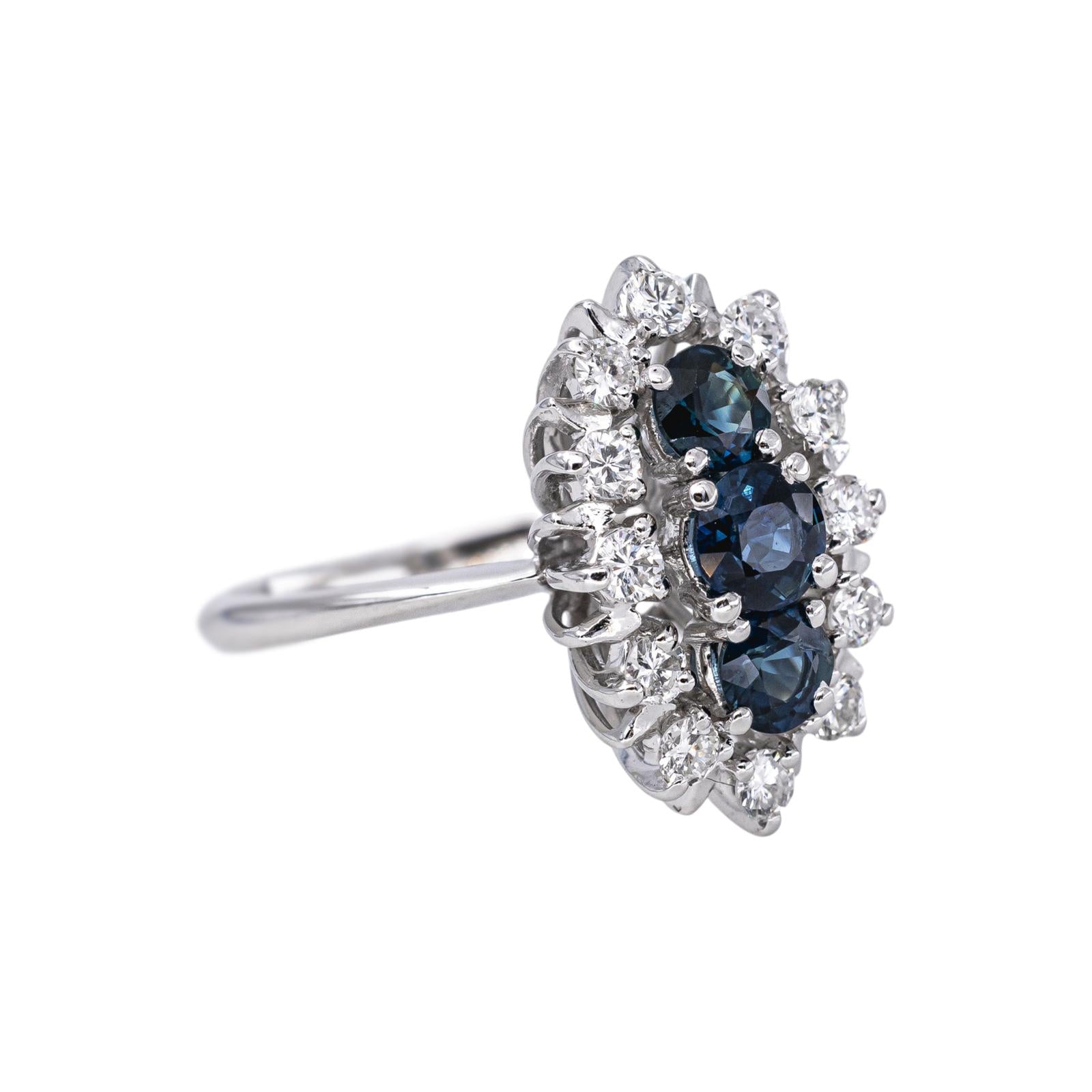 Bague Marquise Or blanc Saphir