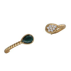 Bracelet Jonc BOUCHERON "Serpent Bohème" en or jaune, malachite et diamants