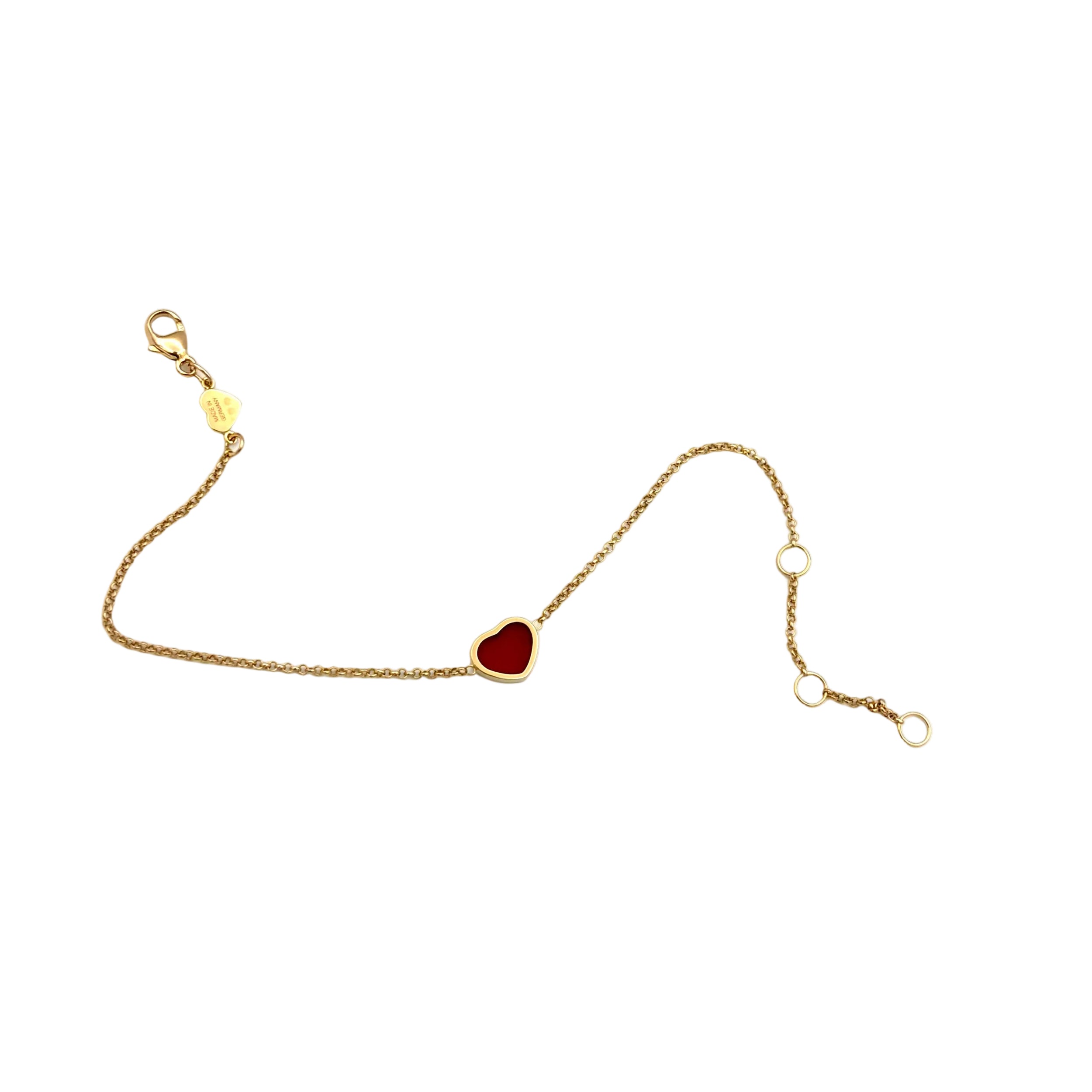 Bracelet CHOPARD "Happy Hearts" en or rose et cornaline