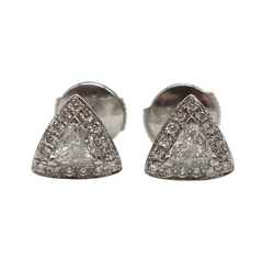 Boucles d'oreilles Puces en or blanc et diamants
