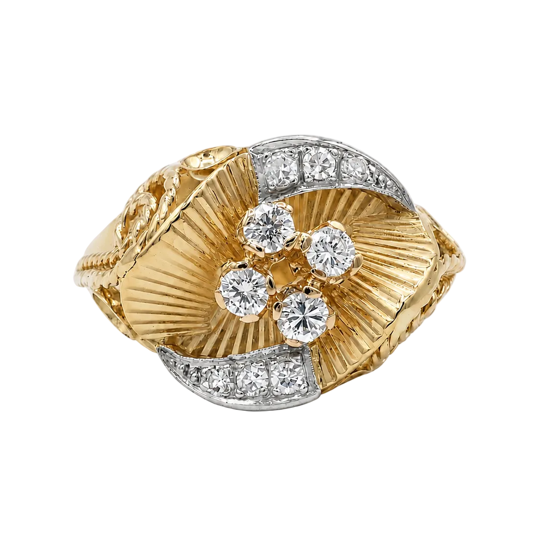 Bague Cocktail en or blanc, or jaune et diamants