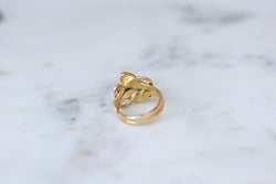Bague Jonc en or jaune, or rose, et rubis