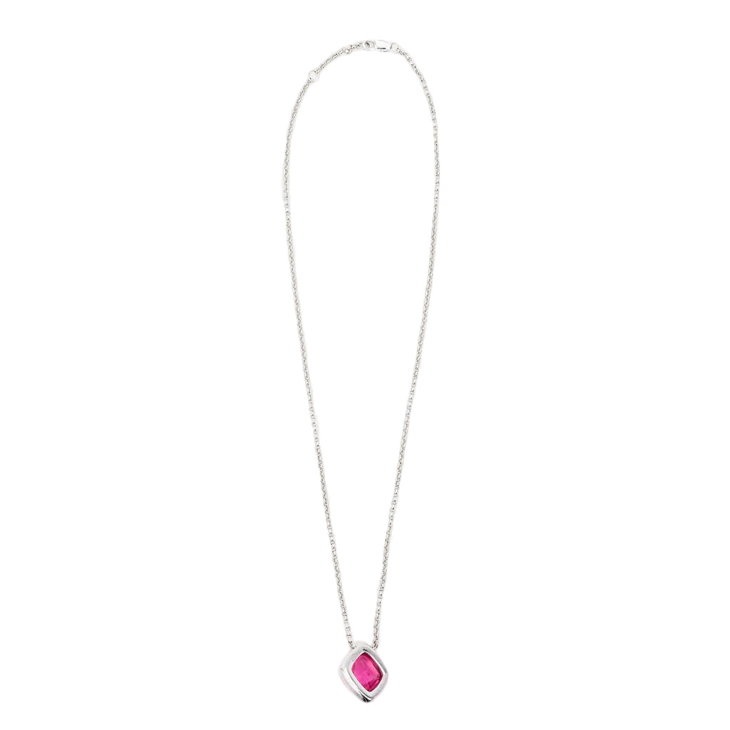 Collier Pendentif FRED "Pain de sucre" en or blanc, tourmaline et diamants