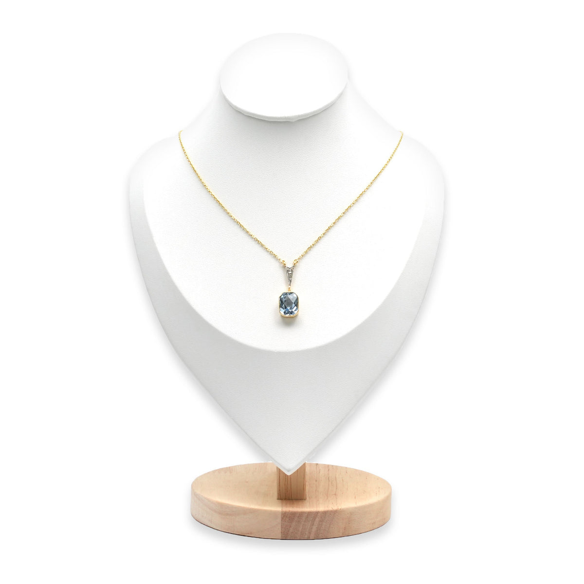 Collier Pendentif en or blanc, or jaune, topaze et diamant