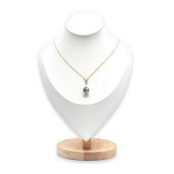 Collier Pendentif en or blanc, or jaune, topaze et diamant