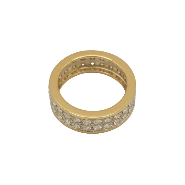 Bague Bandeau en or blanc, or jaune et diamants
