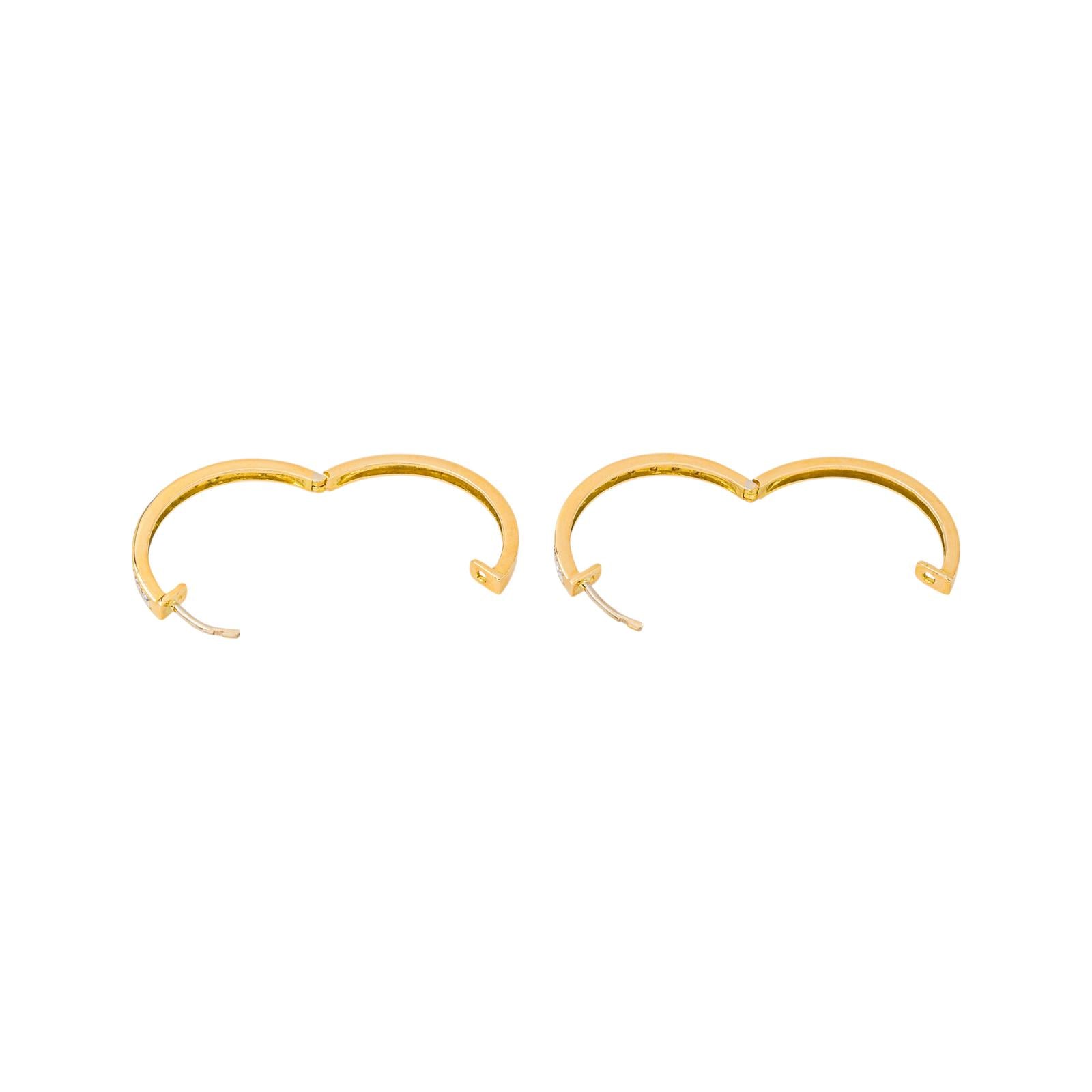 Boucles d'oreilles Créoles Or jaune Diamant