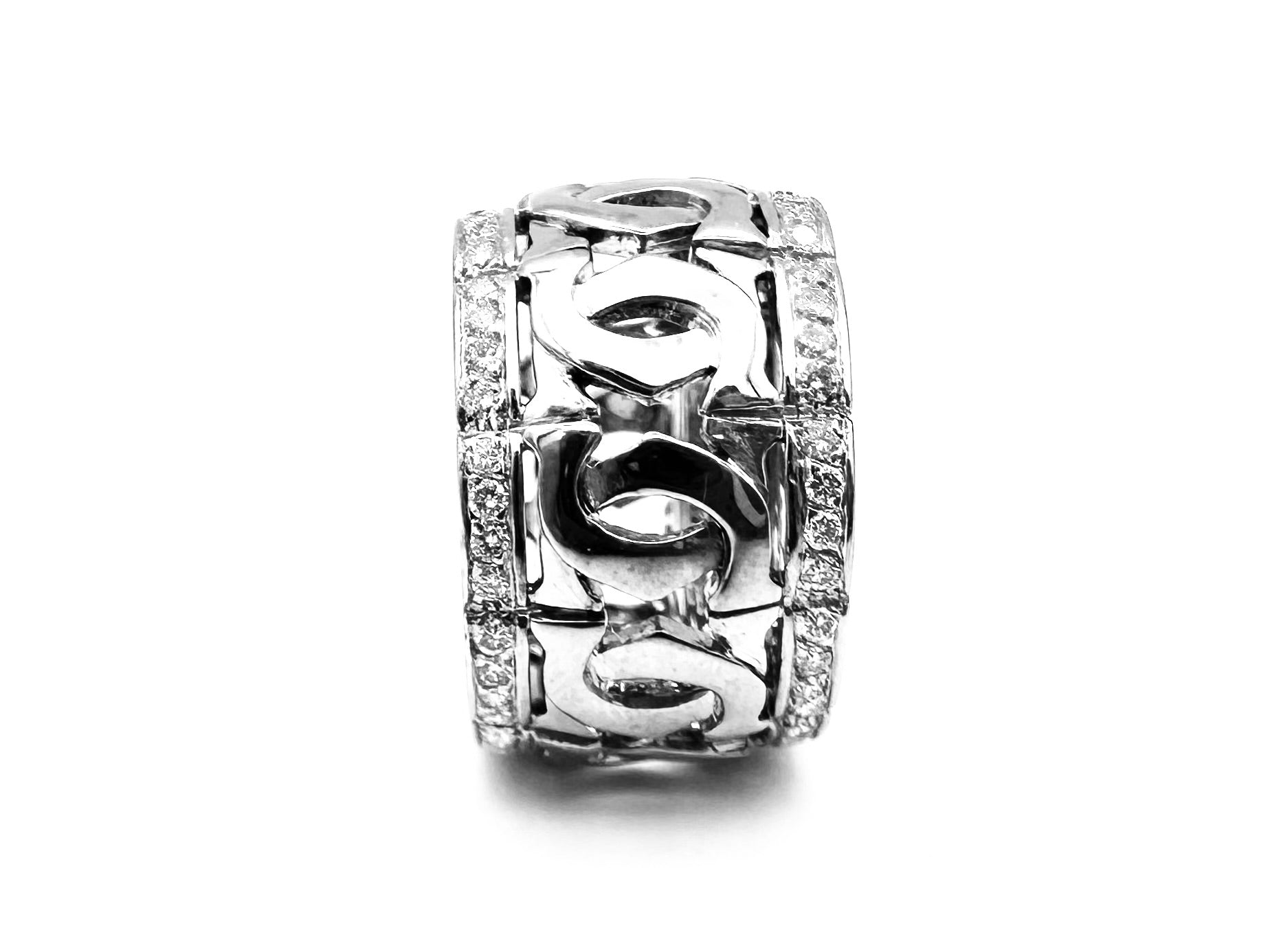 Bague CARTIER  "Entrelacés" en or blanc et diamants
