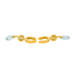 Boucles d'oreilles Or jaune Aigue-marine