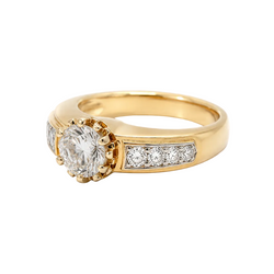 Bague Solitaire en or jaune et diamant