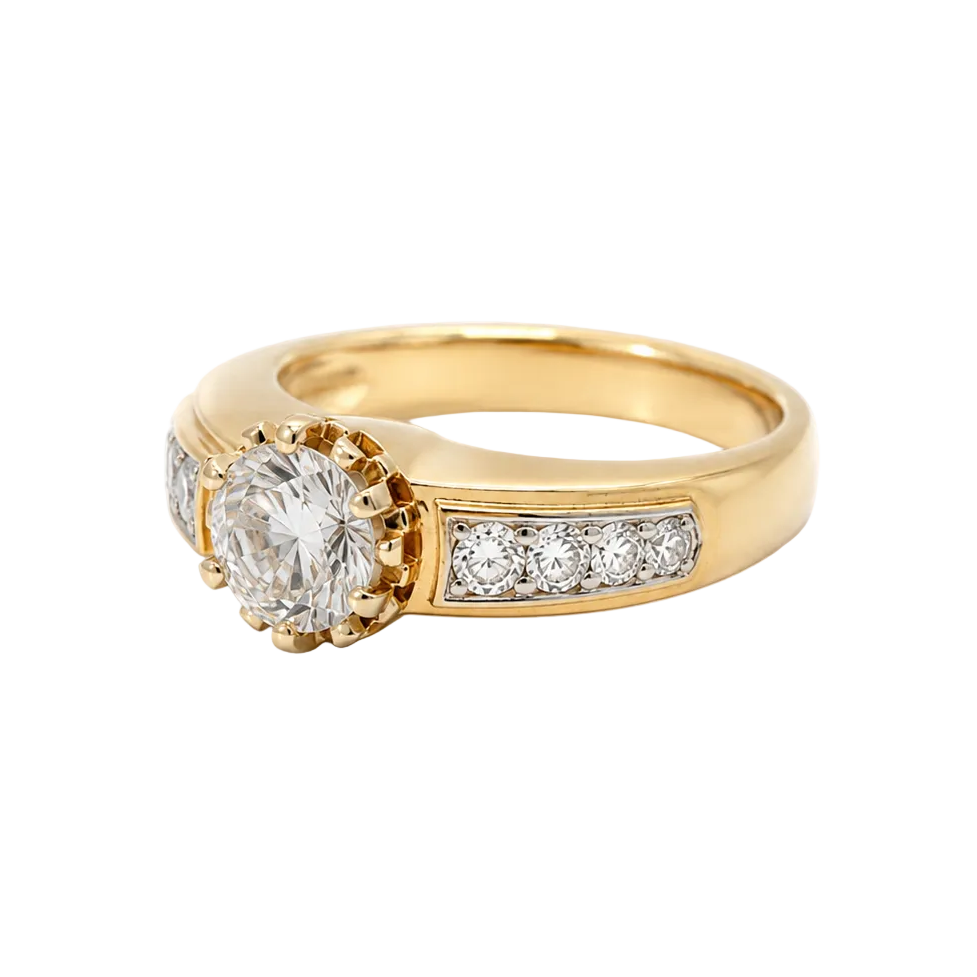 Bague Solitaire en or jaune et diamant