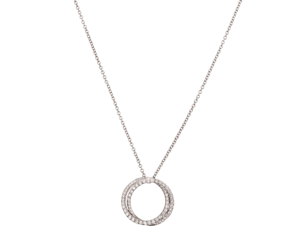 Collier Pendentif en or blanc et diamants