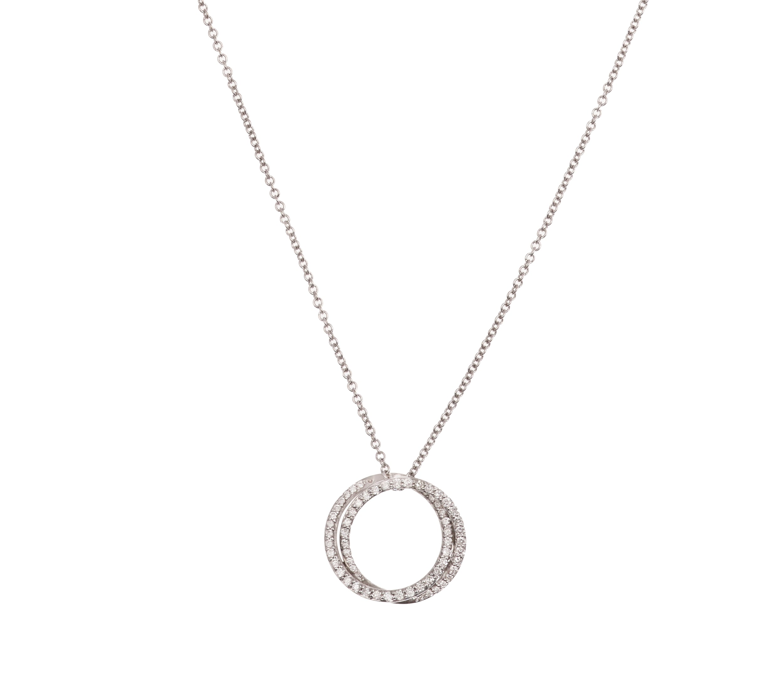 Collier Pendentif en or blanc et diamants