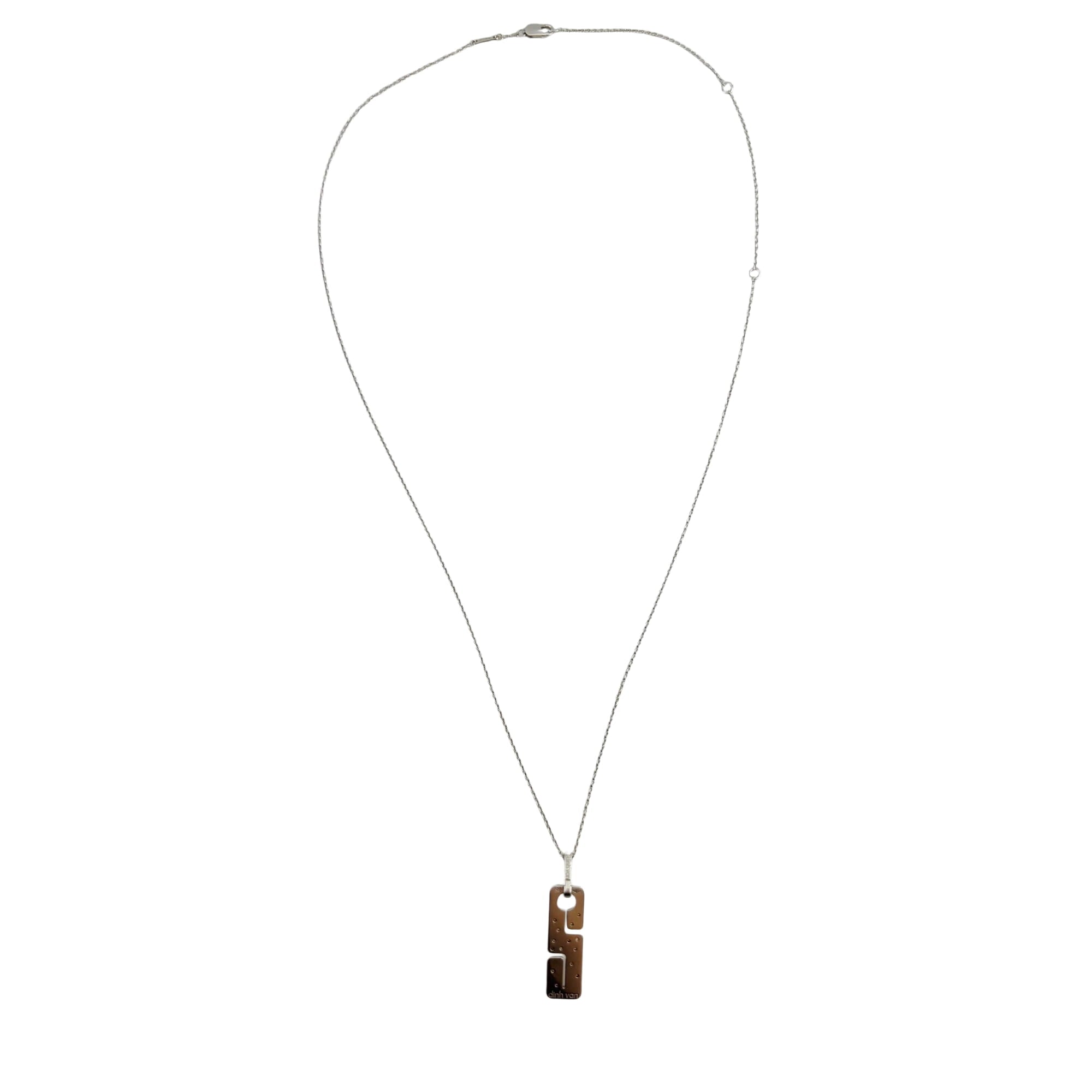 Collier Pendentif DINH VAN "Seventies" en or blanc et diamants