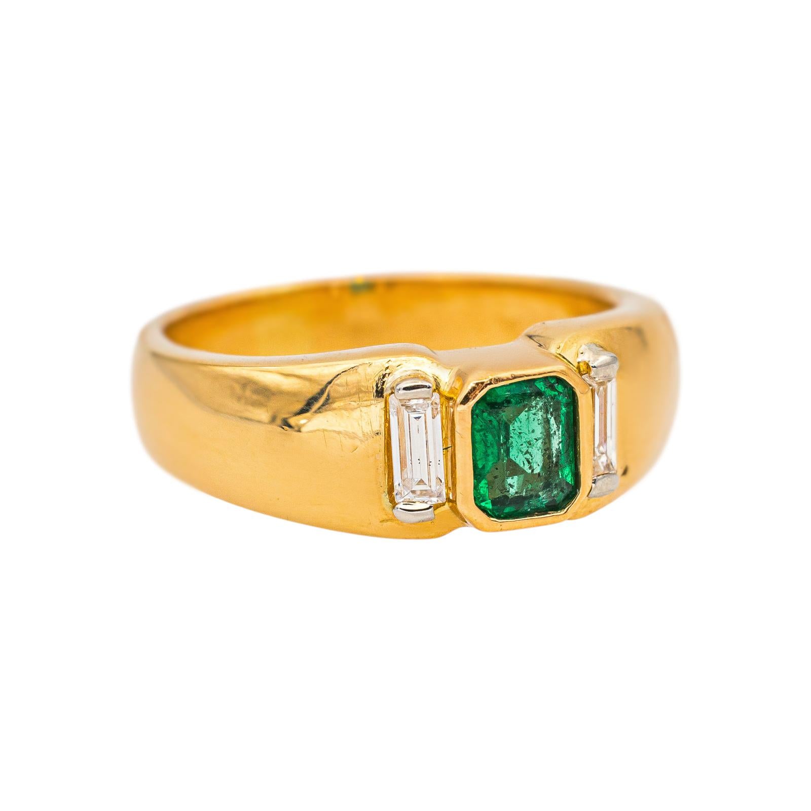 Bague Or jaune Emeraude