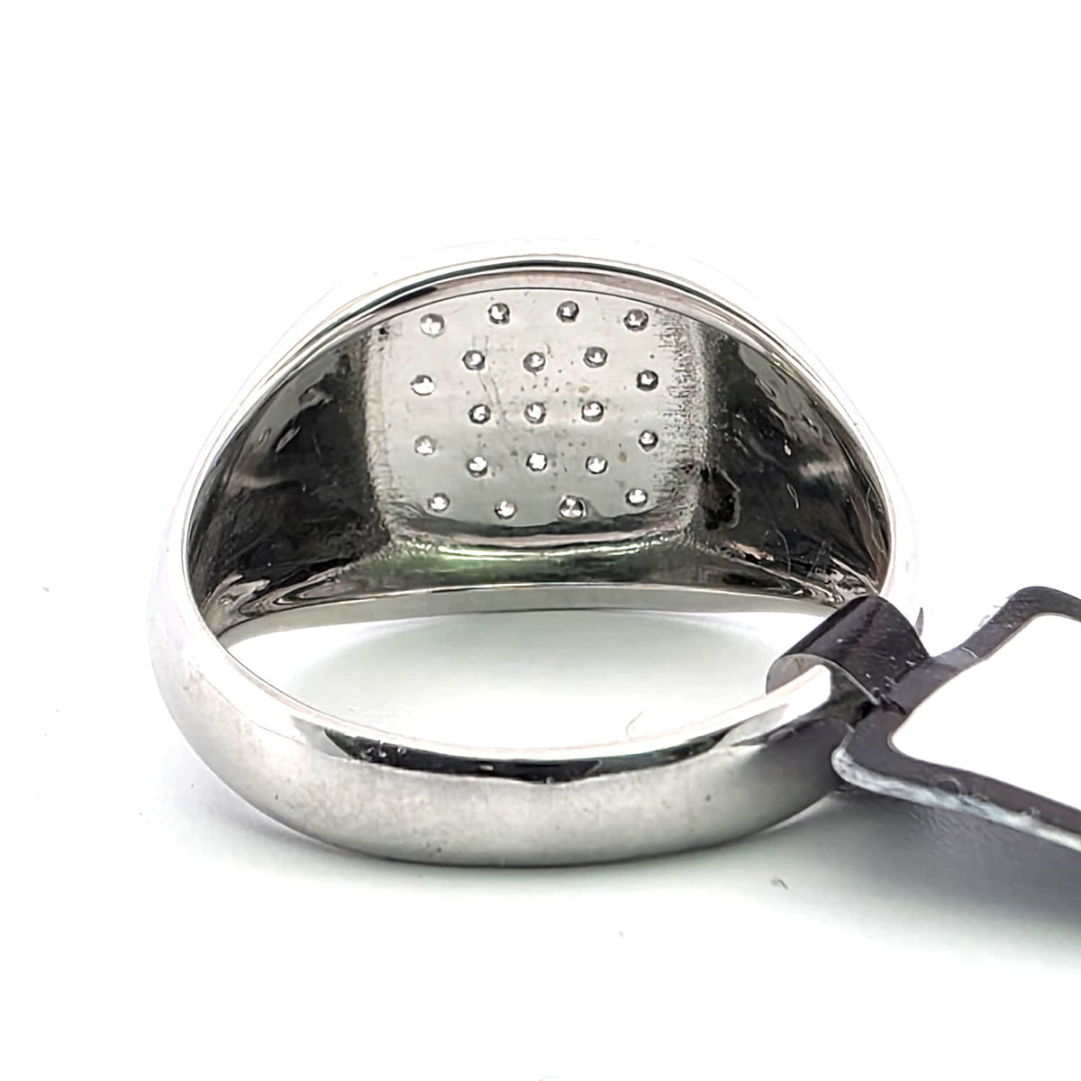 Bague Chevalière en or blanc et diamants