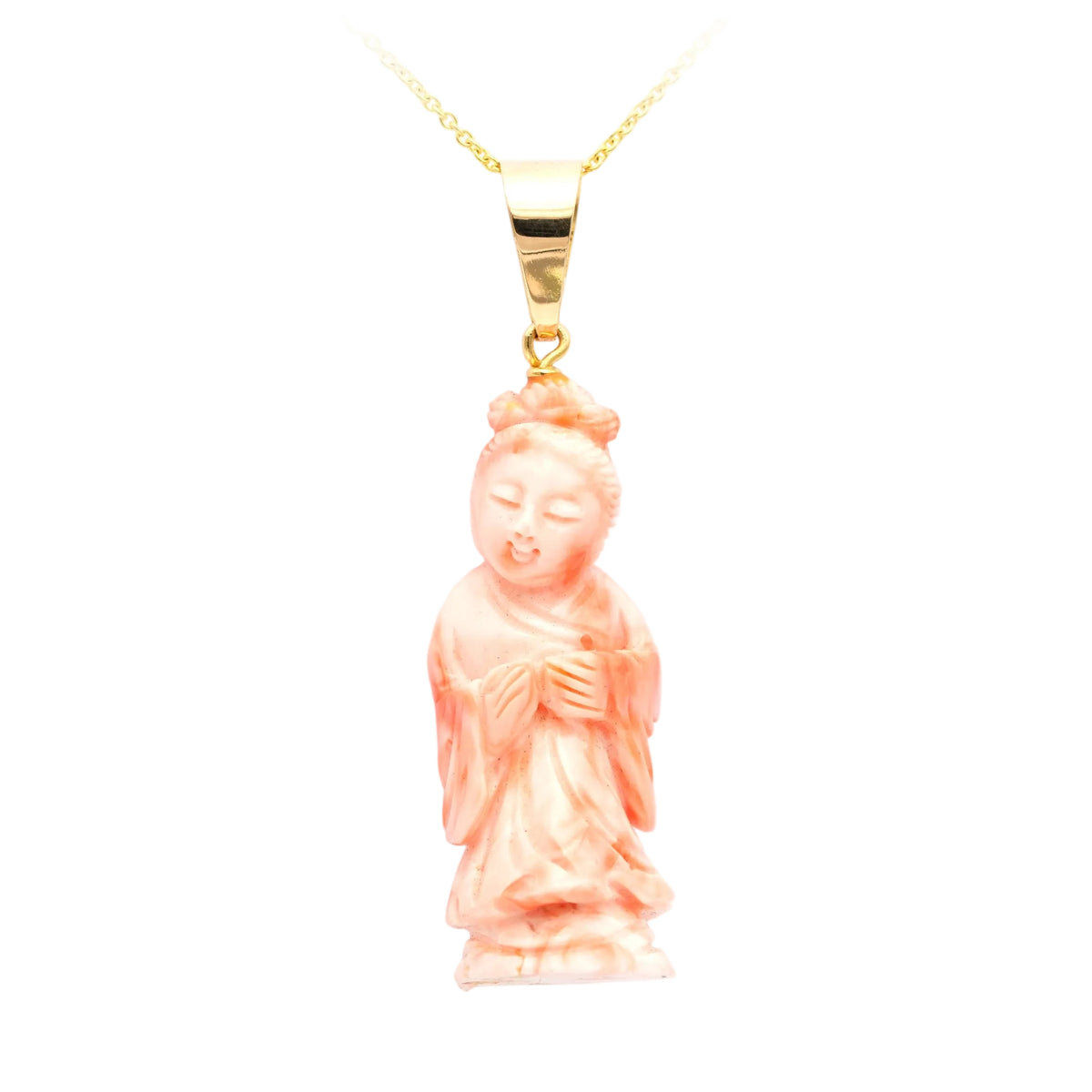 Pendentif en or jaune et corail