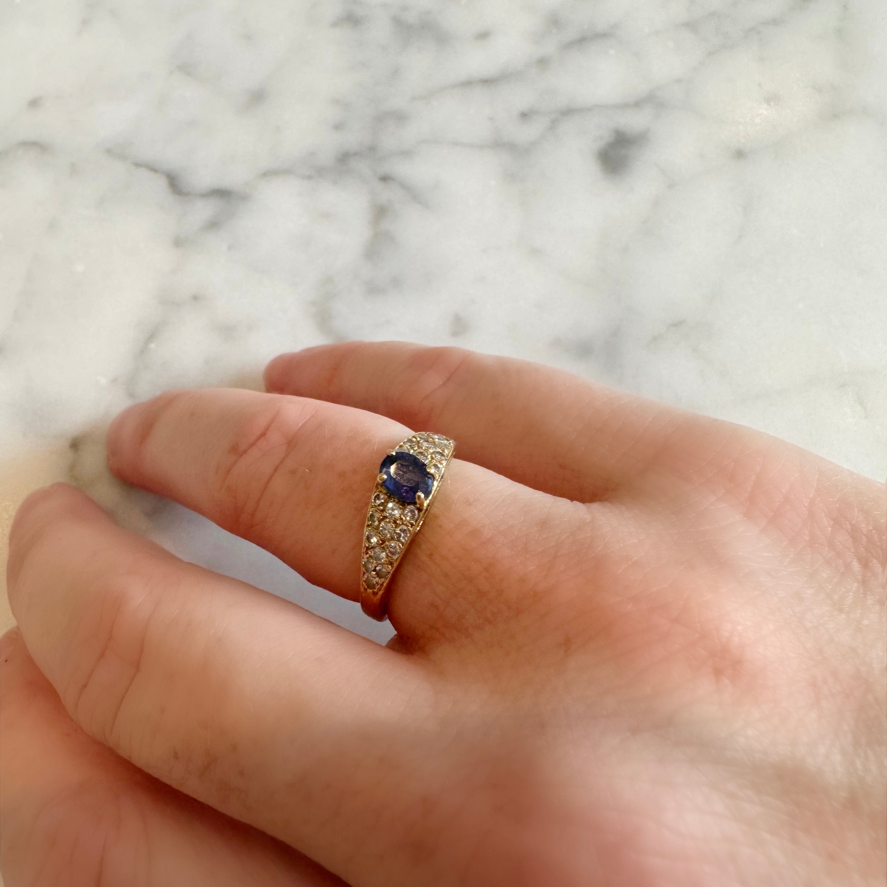 Bague saphir et diamants