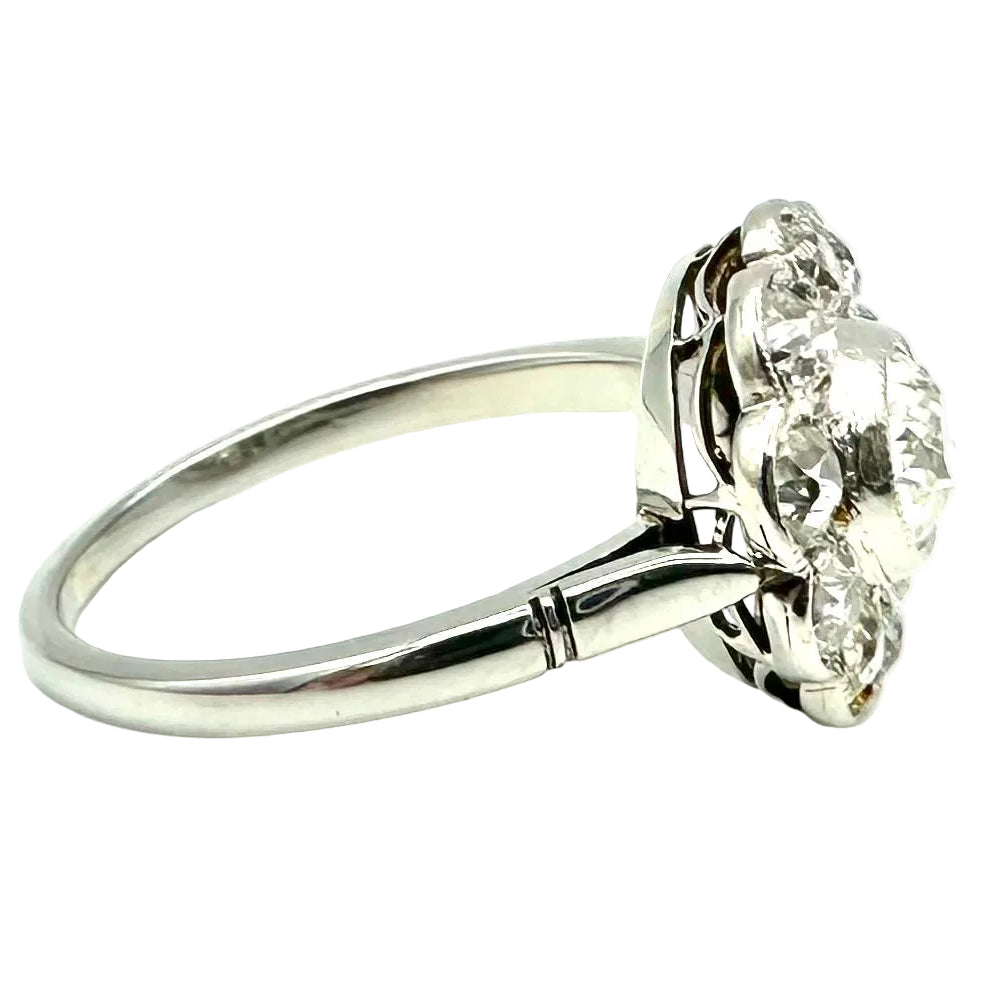 Bague Marguerite en platine et diamants